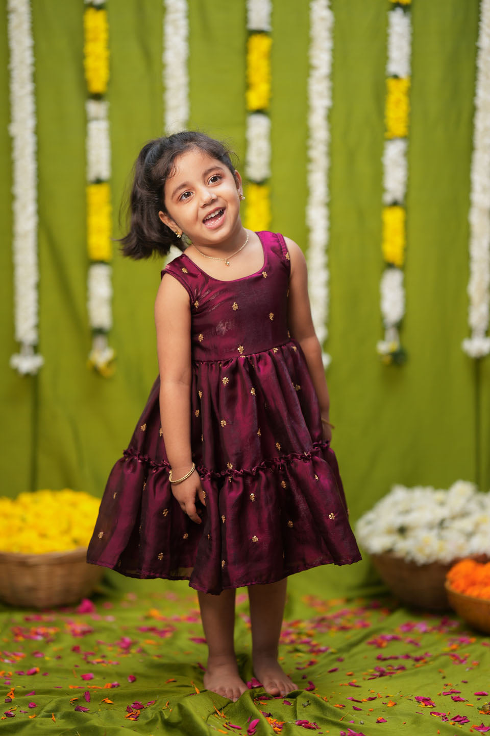 Gayathri Red Frock Mini | Made to Order | SHOBITAM