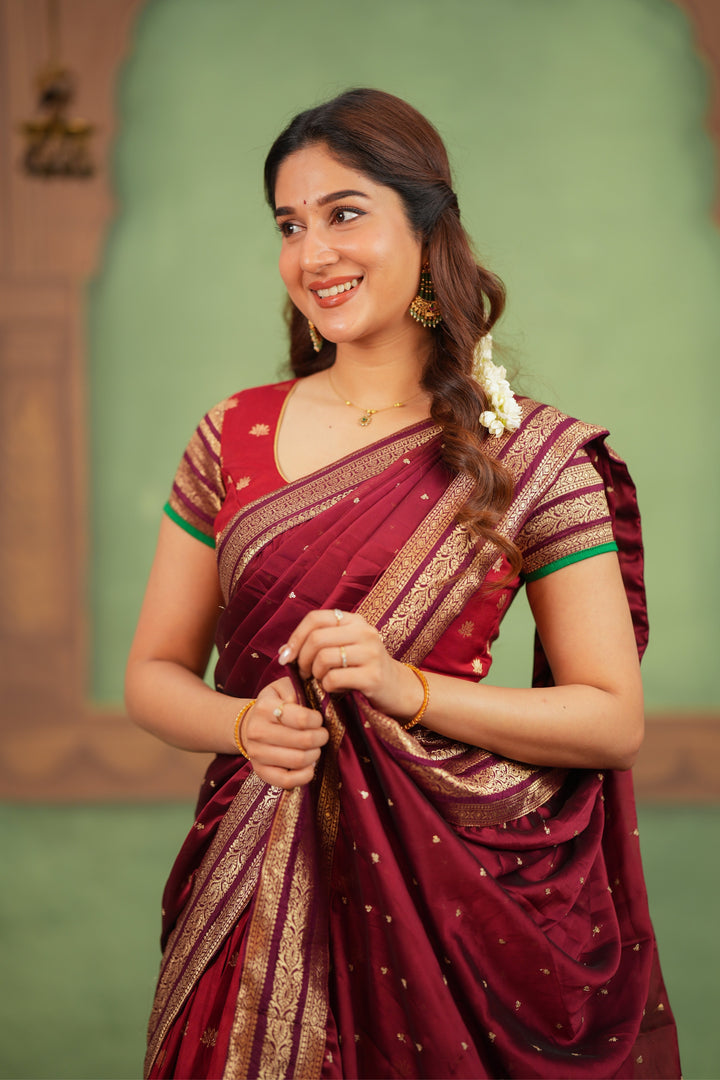 Saanvi Red Halfsaree (Set of 3) | SHOBITAM