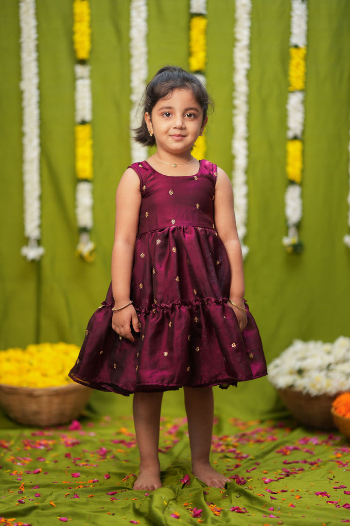 Gayathri Red Frock Mini | Made to Order | SHOBITAM