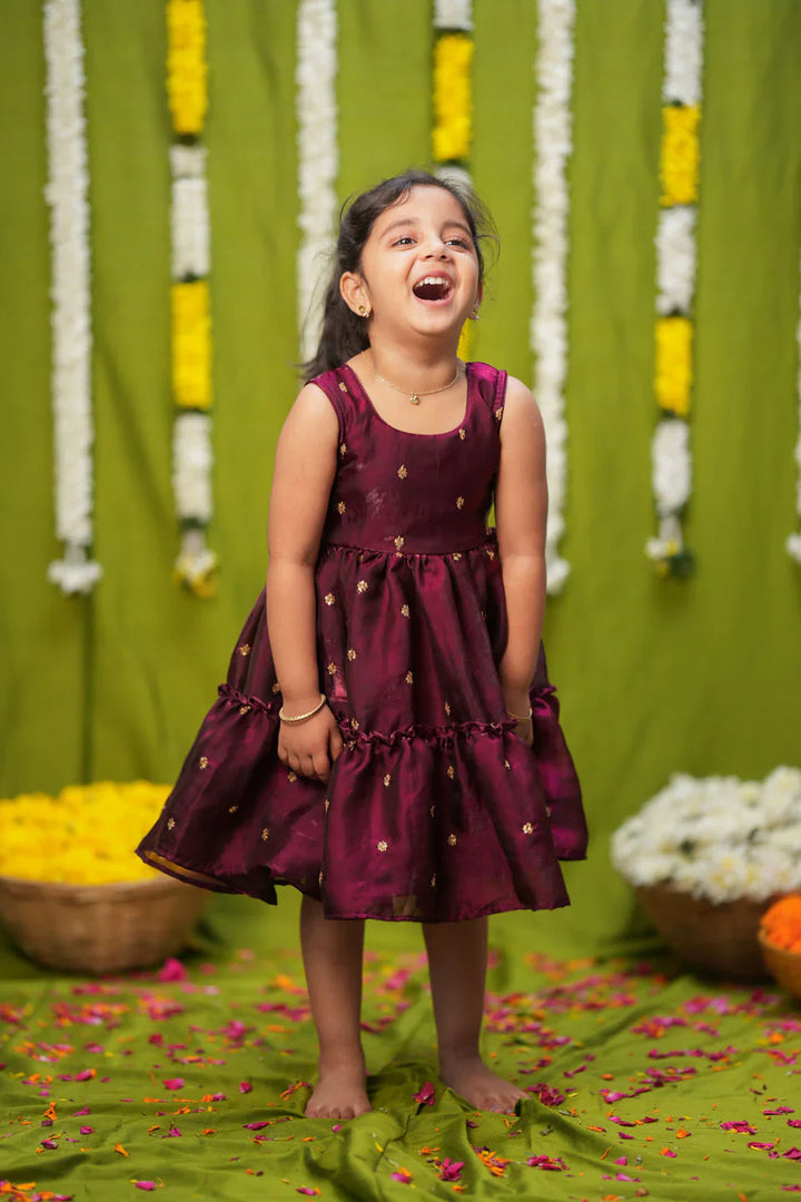 Gayathri Red Frock Mini | Made To Order