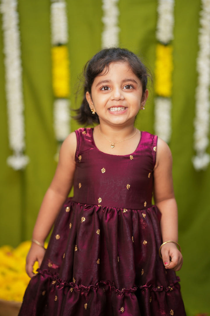 Gayathri Red Frock Mini | Made to Order | SHOBITAM