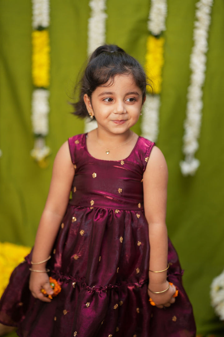 Gayathri Red Frock Mini | Made to Order | SHOBITAM