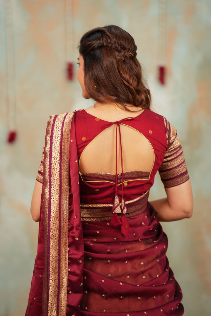 Mayuri Mint Green with Maroon Halfsaree (Set of 3) | SHOBITAM