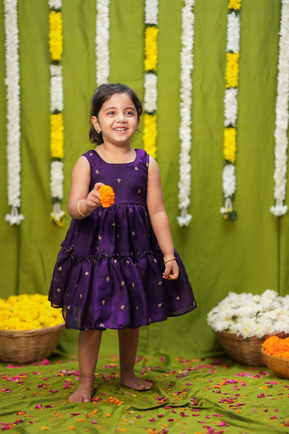 Gayathri Purple Frock Mini | Made to Order | SHOBITAM