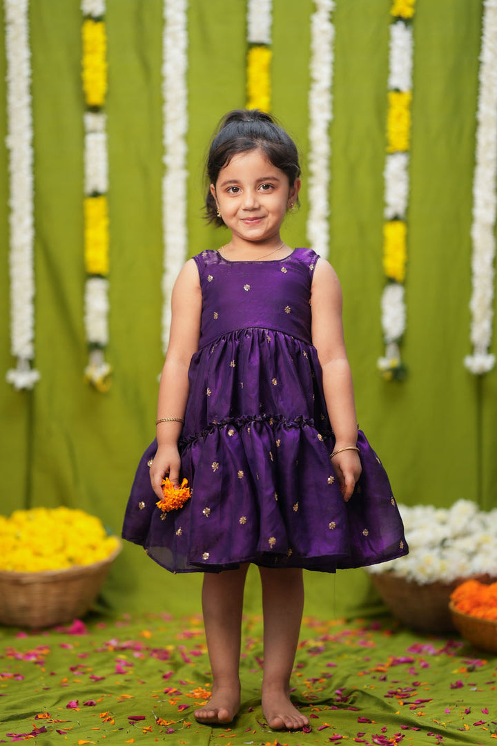 Gayathri Purple Frock Mini | Made to Order | SHOBITAM