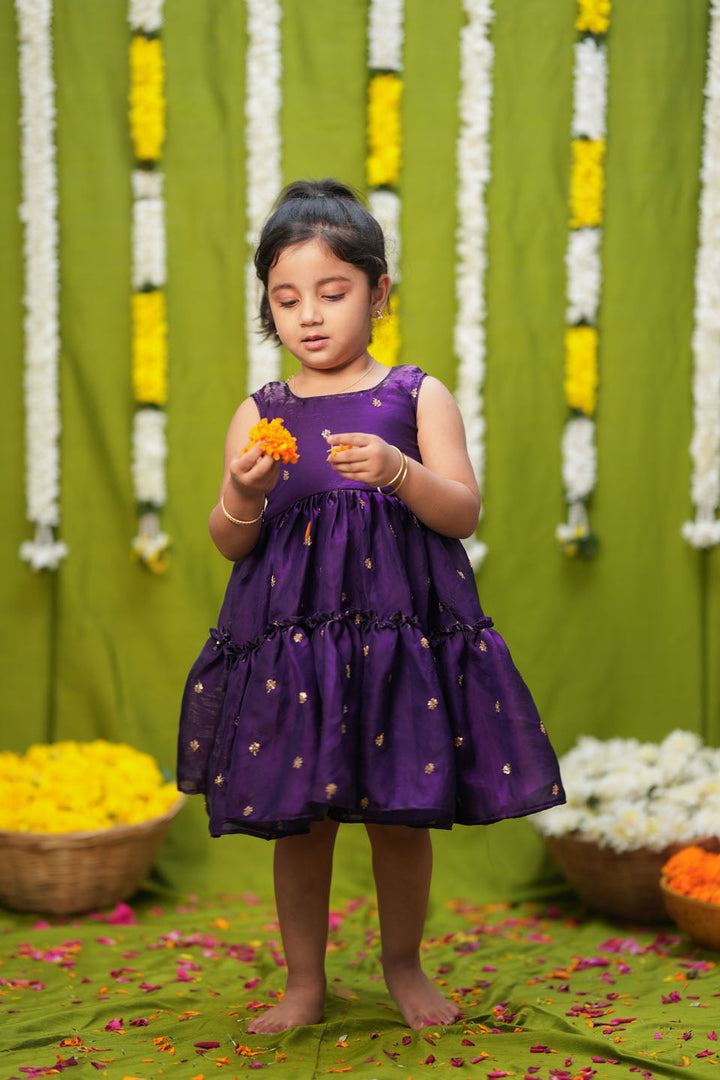 Gayathri Purple Frock Mini | Made to Order | SHOBITAM