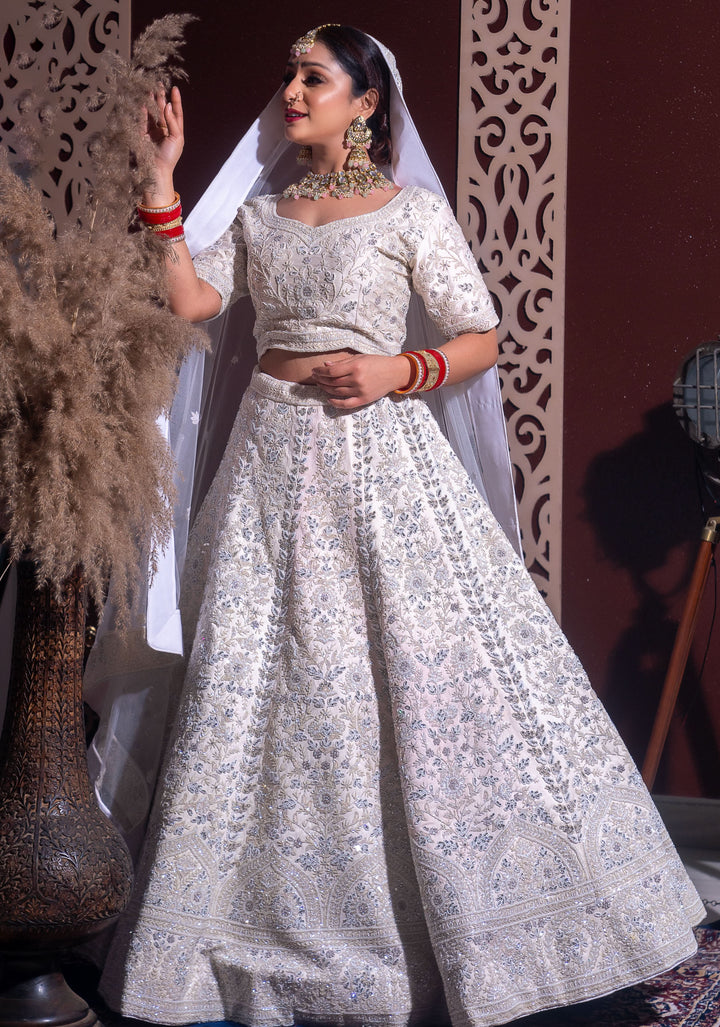 Moonlight Lehenga with hand embroidery, Customizable, Made to Order