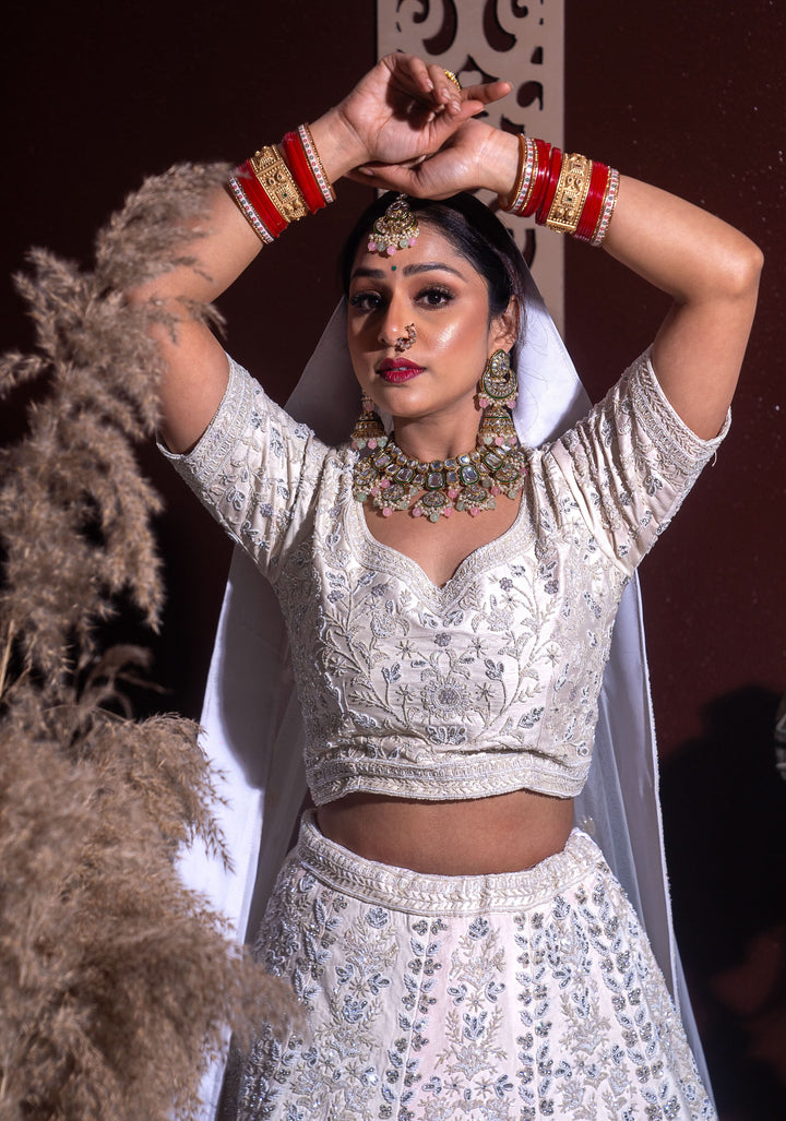 Moonlight Lehenga with hand embroidery, Customizable, Made to Order