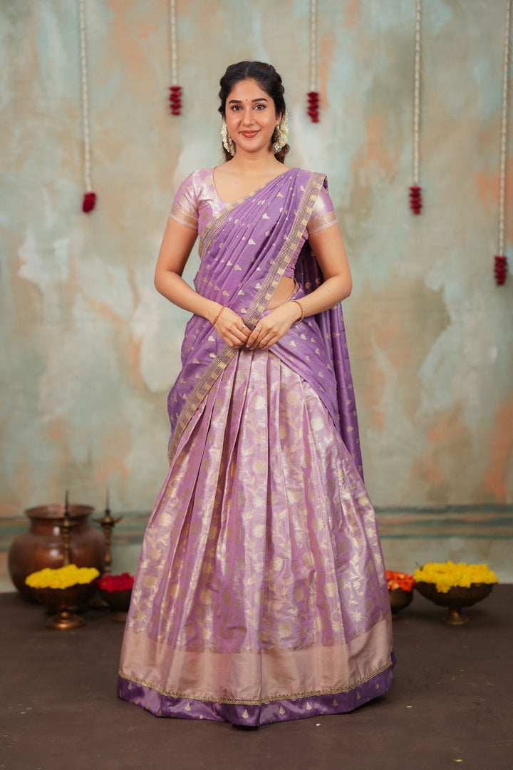 Manju Lavender Halfsaree (Set of 3) | SHOBITAM