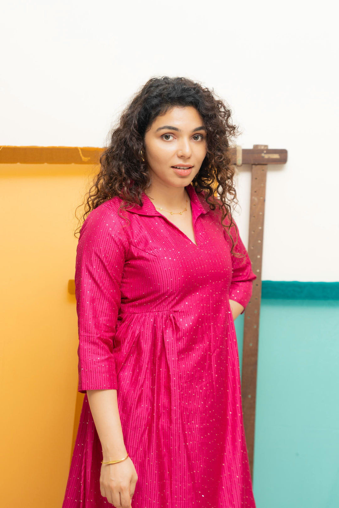 Teju Pink Kurti Set | Shobitam Custom Gowns | Made To Order