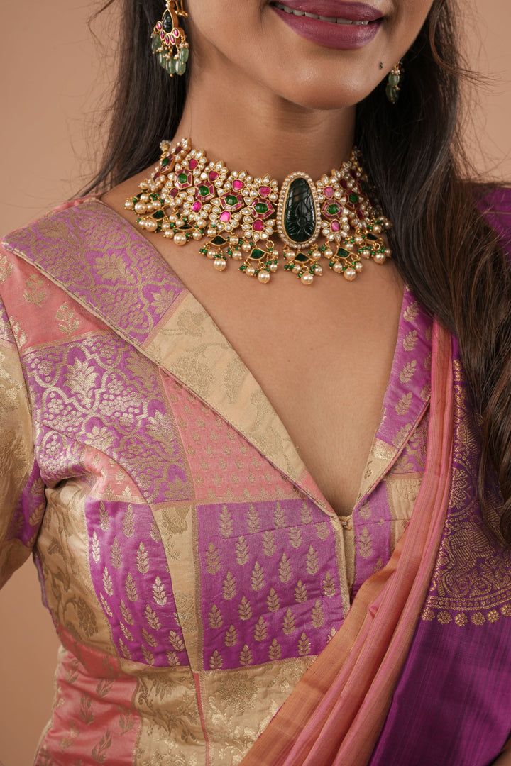Jacket Style Pastel Multicolor Blouse/Crop Top For saree, Customizable, Made to Order