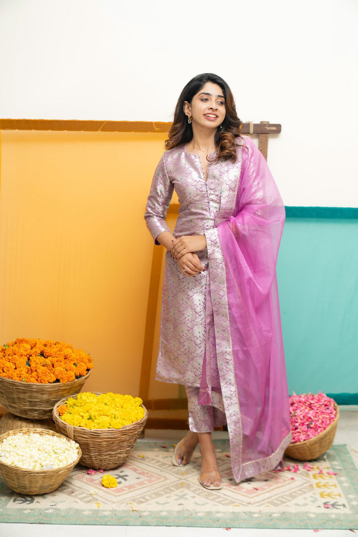 Harini Lavender Kurti Set | Made To Order
