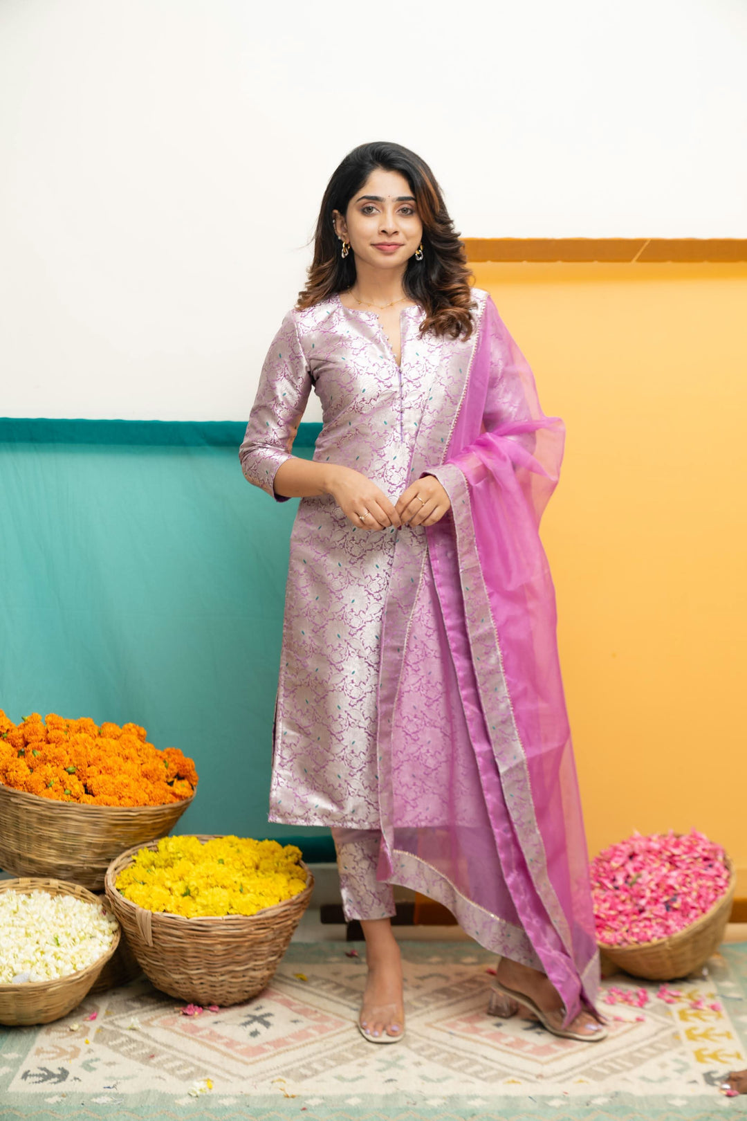 Harini Lavender Kurti Set | Made To Order
