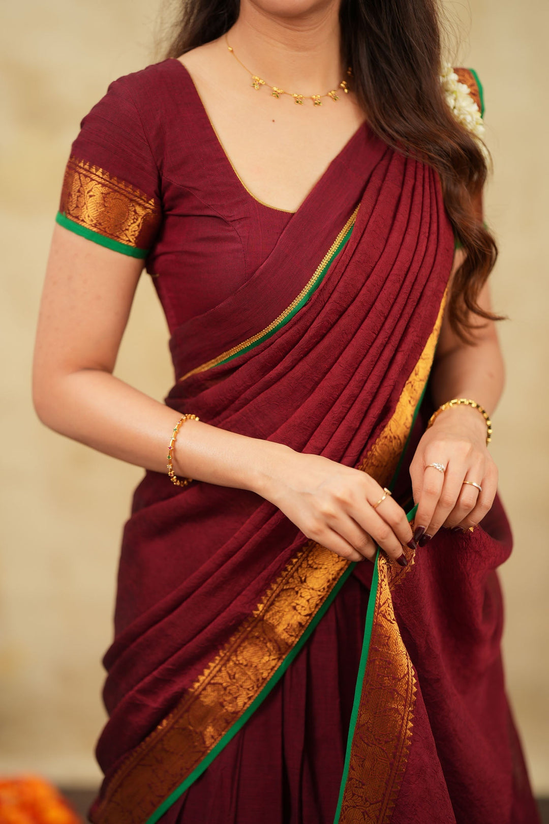 Riddhi Maroon Halfsaree (Set of 3 ) | SHOBITAM