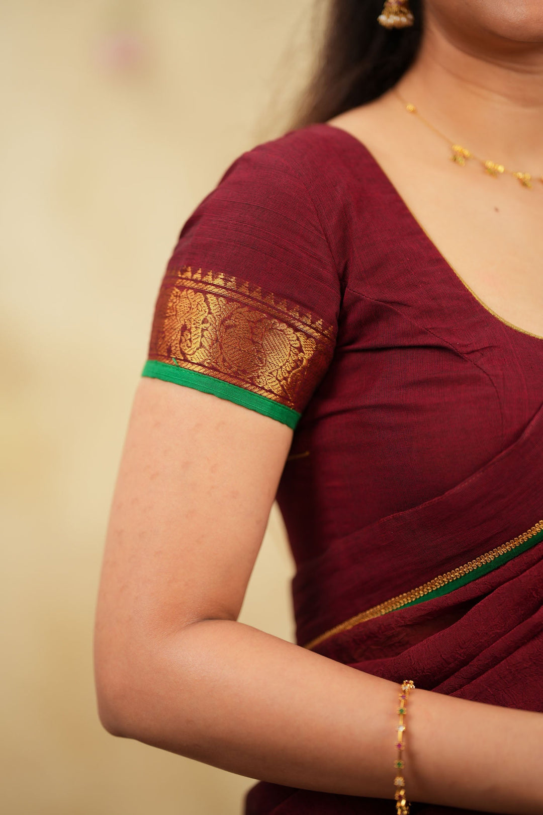 Riddhi Maroon Halfsaree (Set of 3 ) | SHOBITAM