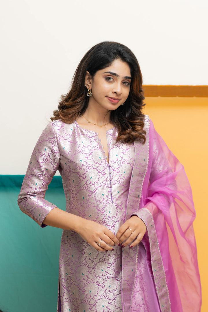 Harini Lavender Kurti Set | Made To Order