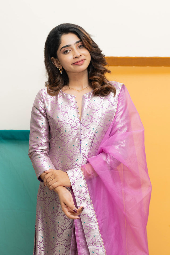 Harini Lavender Kurti Set | Made To Order