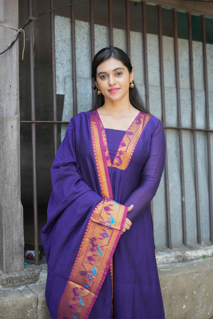Brindha purple kurta set | Made To Order