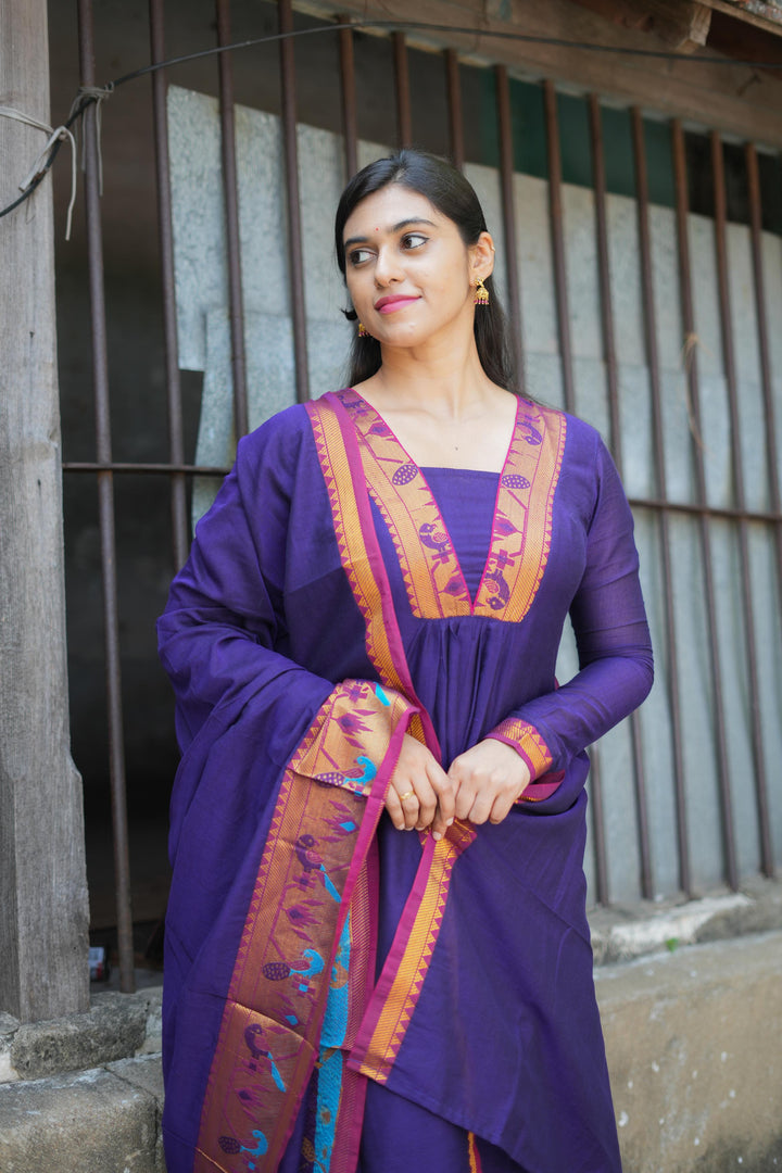 Brindha purple kurta set | Made To Order