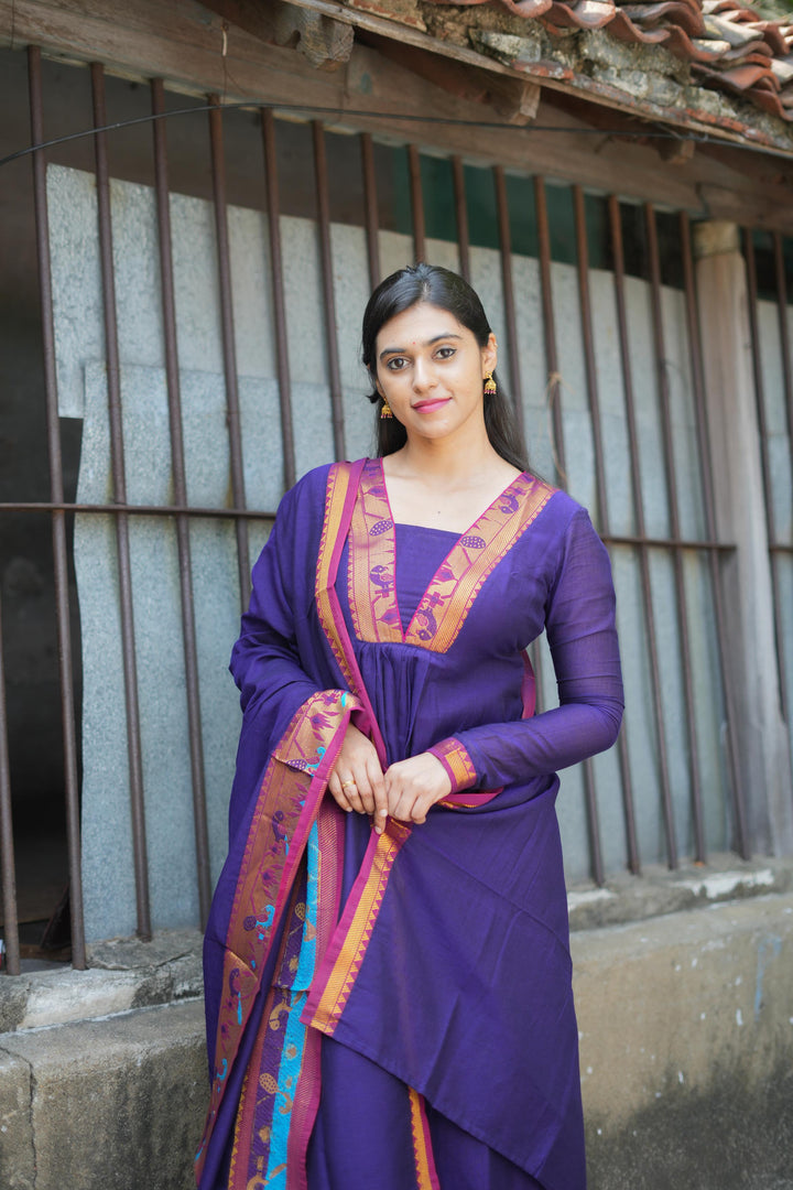 Brindha purple kurta set | Made To Order