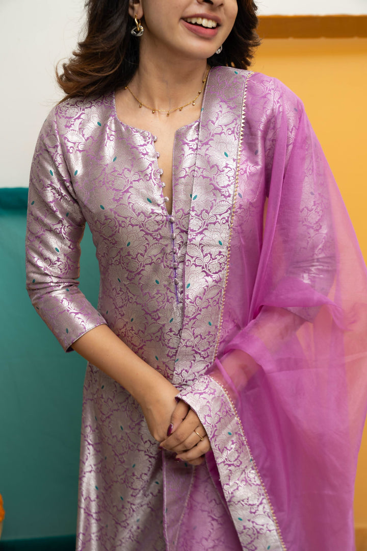 Harini Lavender Kurti Set | Made To Order