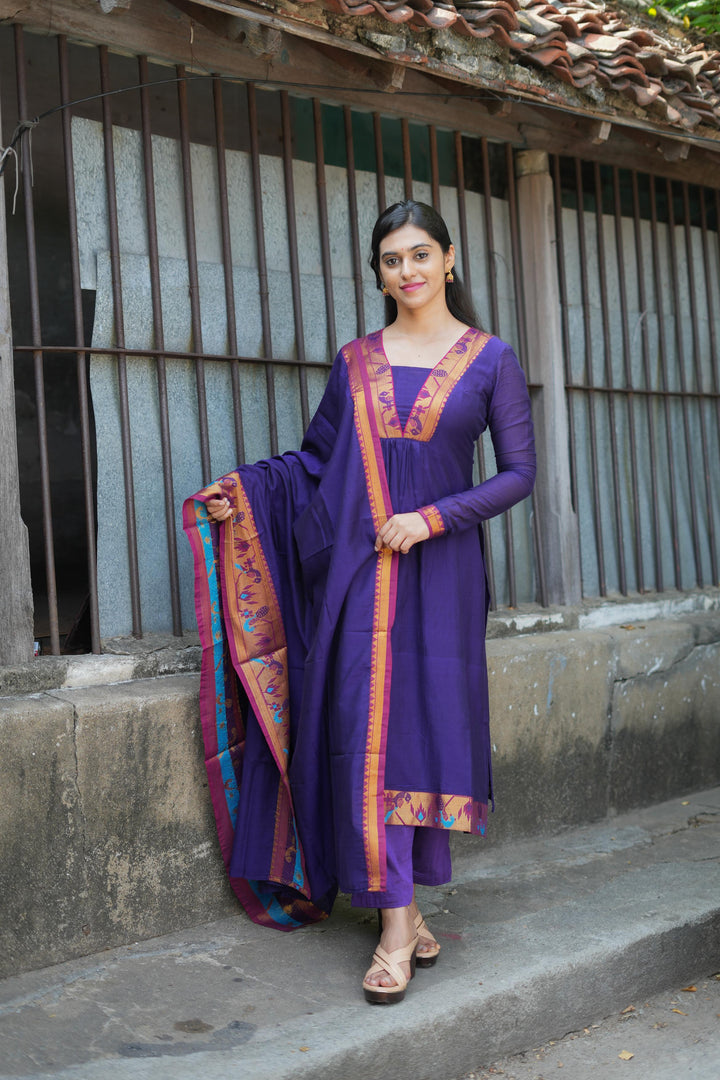 Brindha purple kurta set | Made To Order