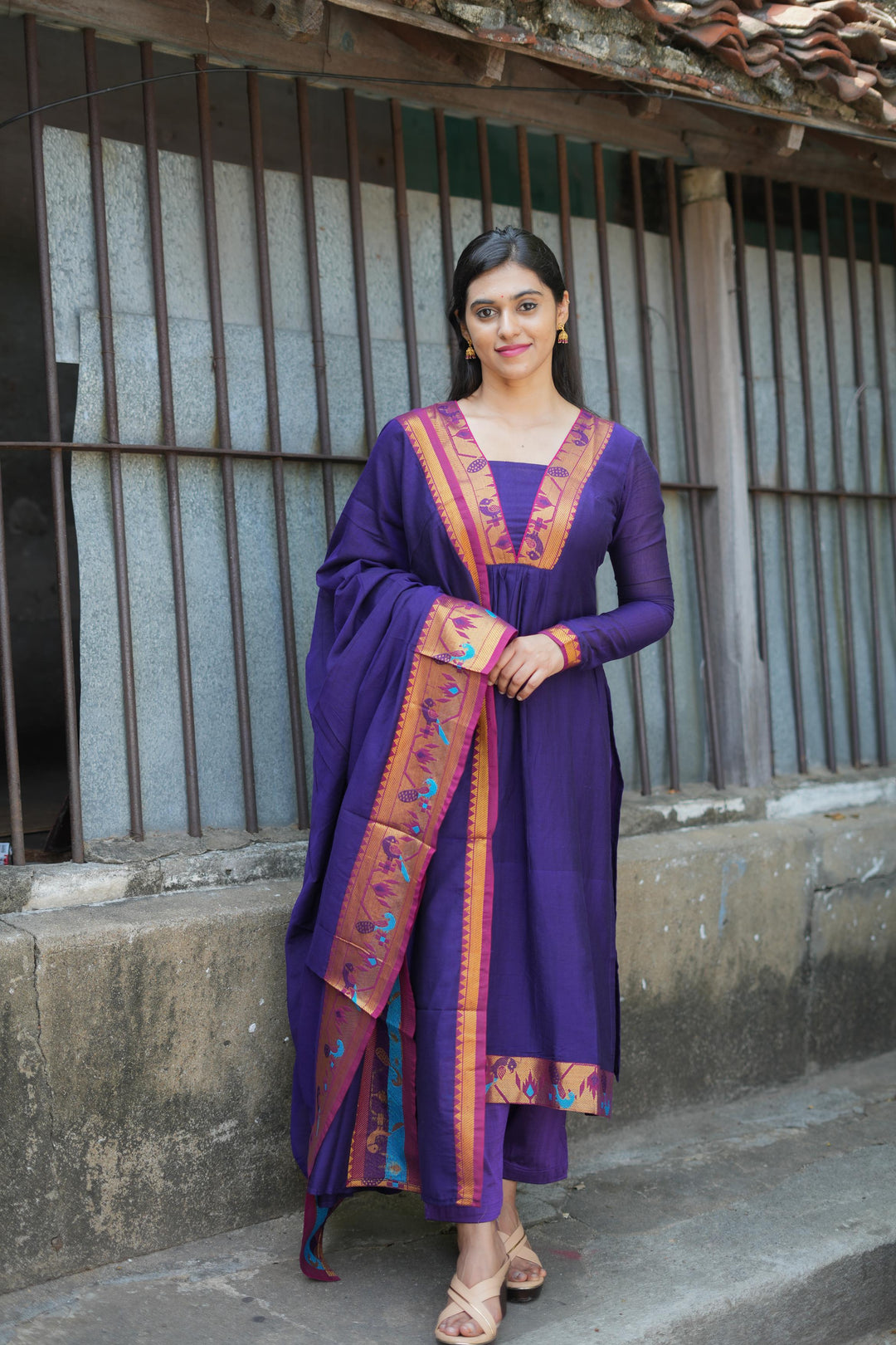 Brindha purple kurta set | Made To Order