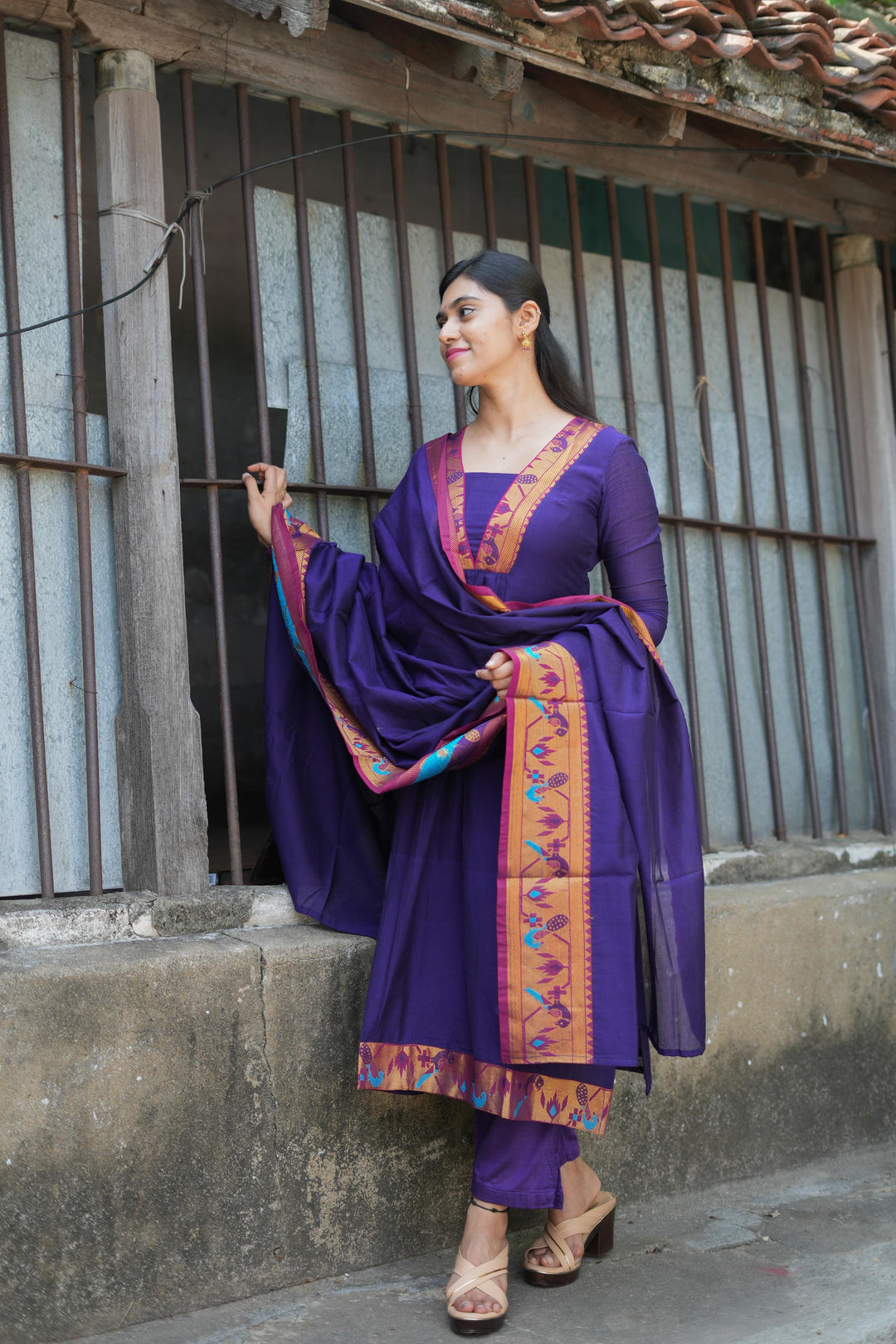 Brindha purple kurta set | Made To Order