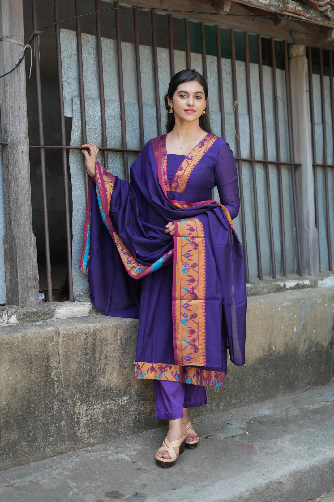 Brindha purple kurta set | Made To Order