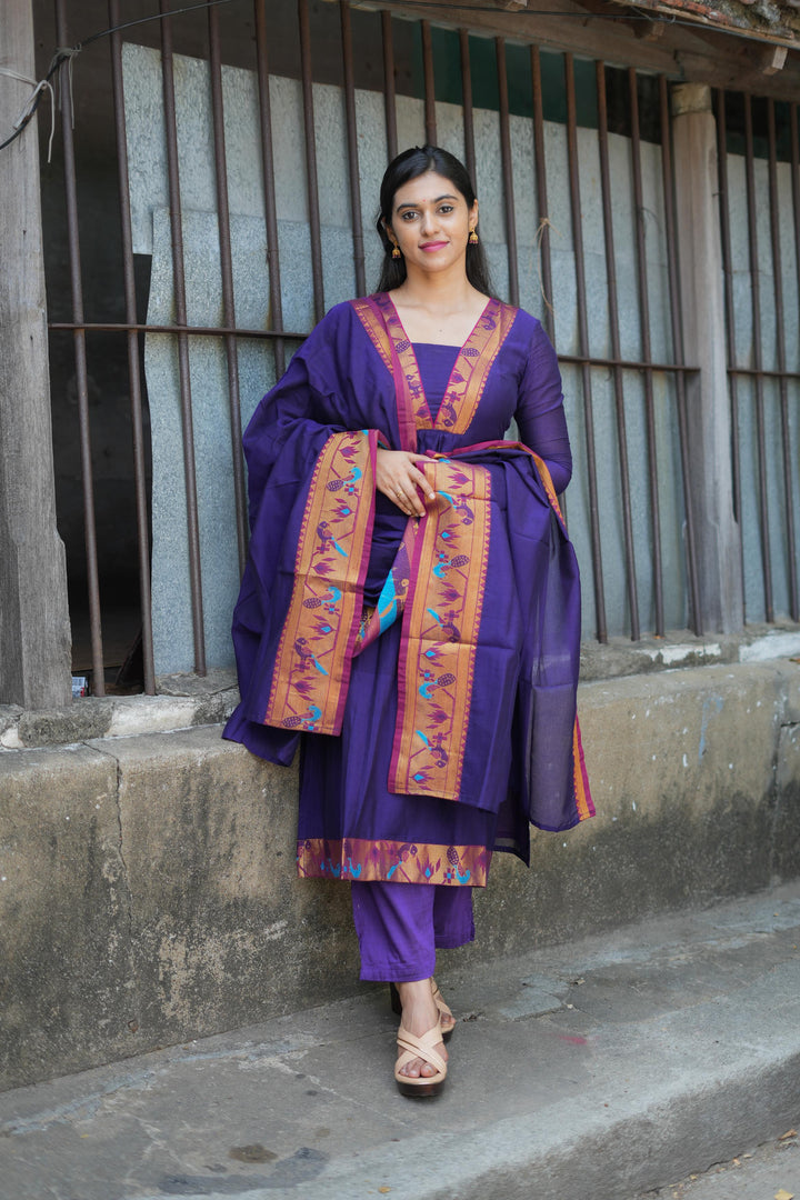 Brindha purple kurta set | Made To Order