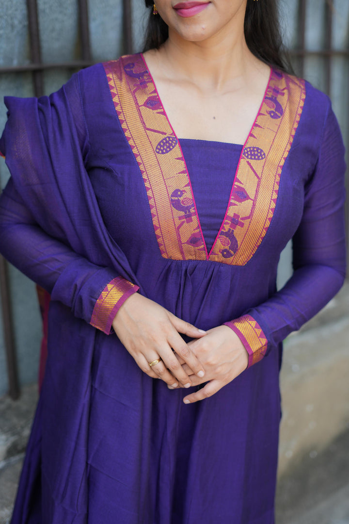 Brindha purple kurta set | Made To Order