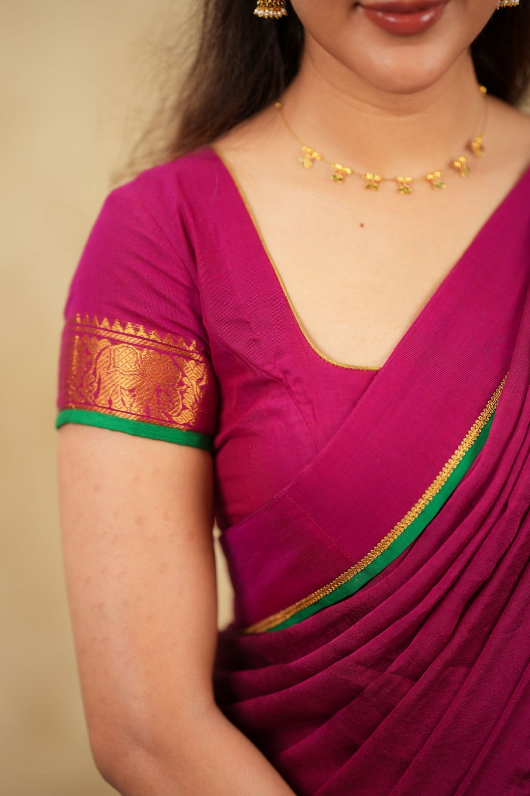 Riddhi Magenta Halfsaree (Set of 3) | SHOBITAM