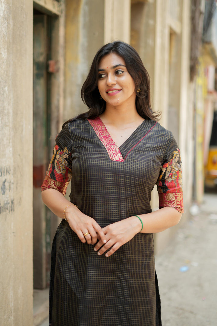 Ganga Black Kurta Set | Made To Order