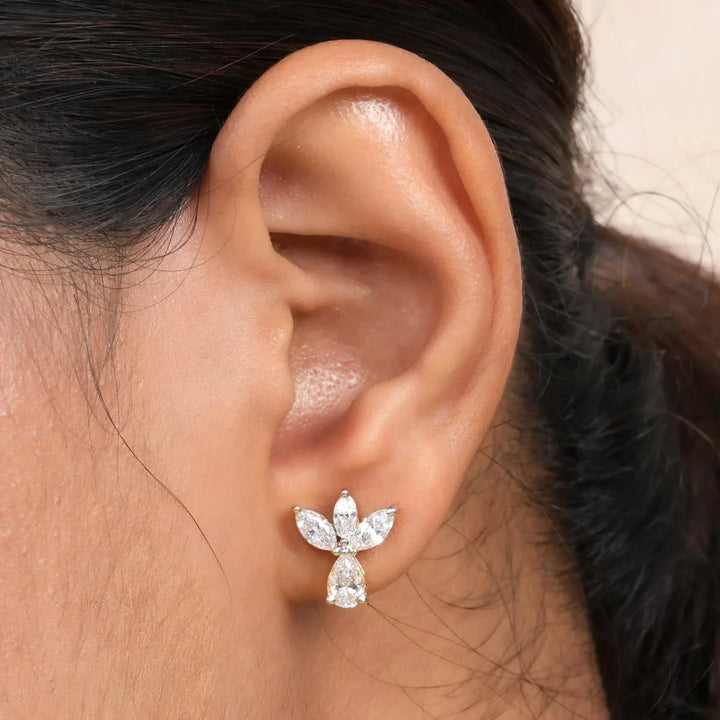 92.5 Pure Silver, Lotus Mangalsutra Chain With Earrings