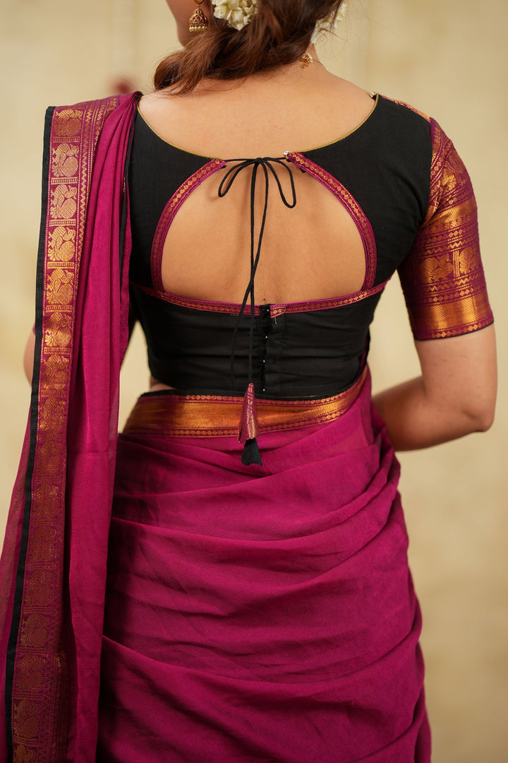 Tamizh Black Halfsaree (Set of 3 ) | SHOBITAM