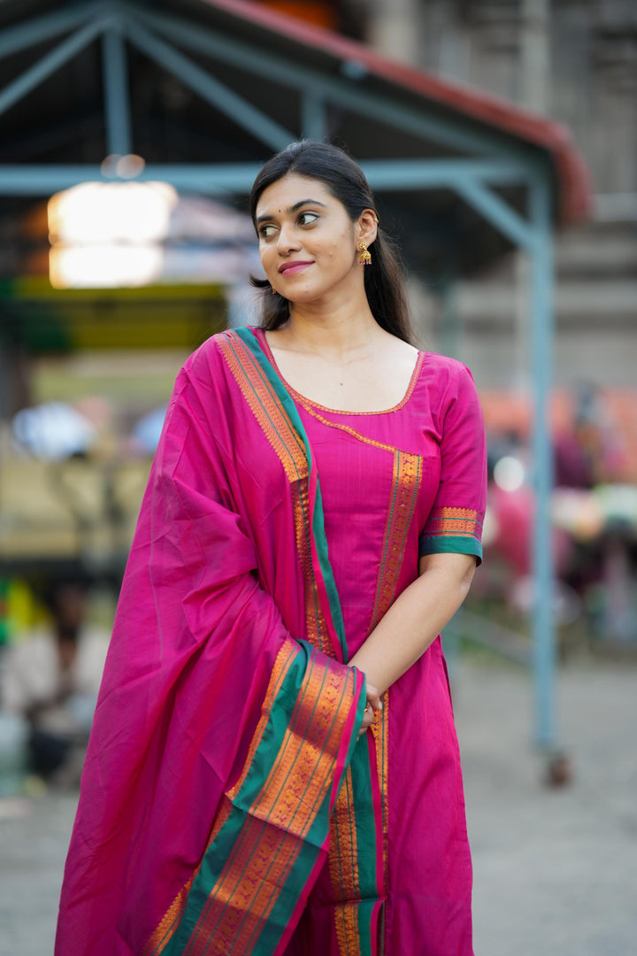Jayanti Pink Kurti Set | Made To Order
