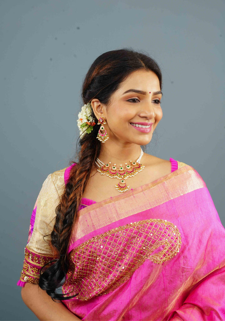 Ahmedabadi kundan Chand Jadau Necklace and Earrings Set