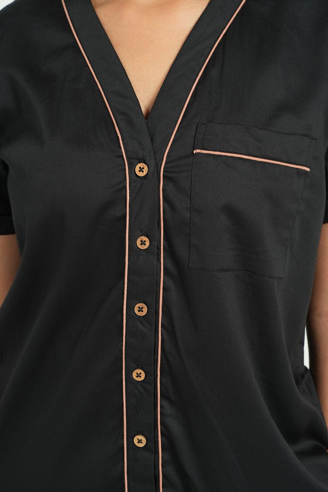 Home Essentials Solid Hue Cotton Nightsuit Set | SHOBITAM