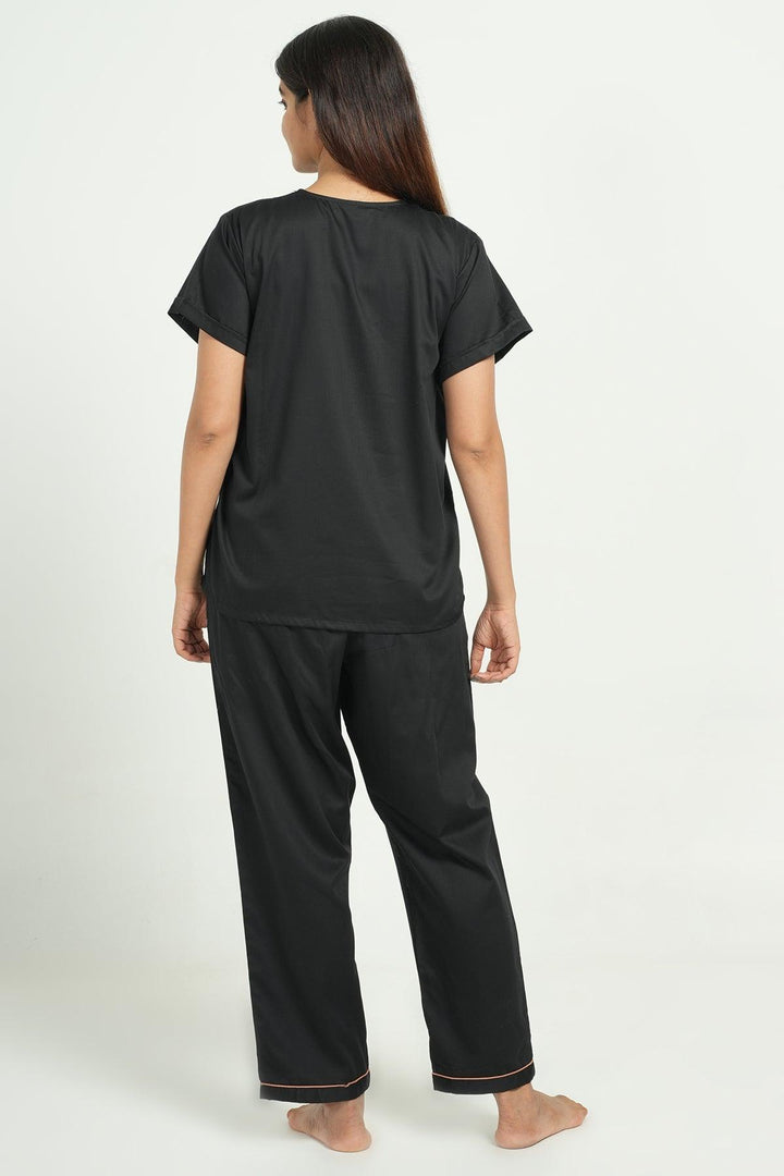 Home Essentials Solid Hue Cotton Nightsuit Set | SHOBITAM