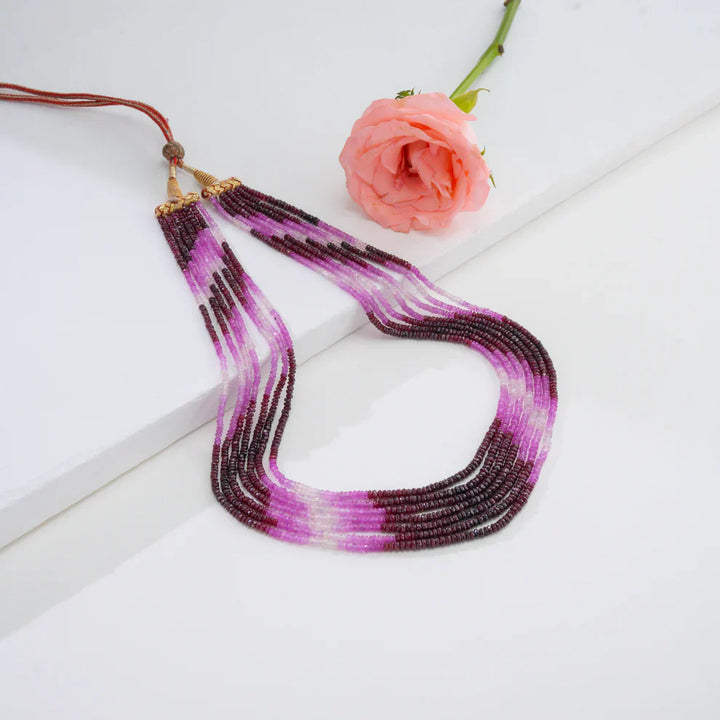 7 Strand Natural Ruby Shaded Mala