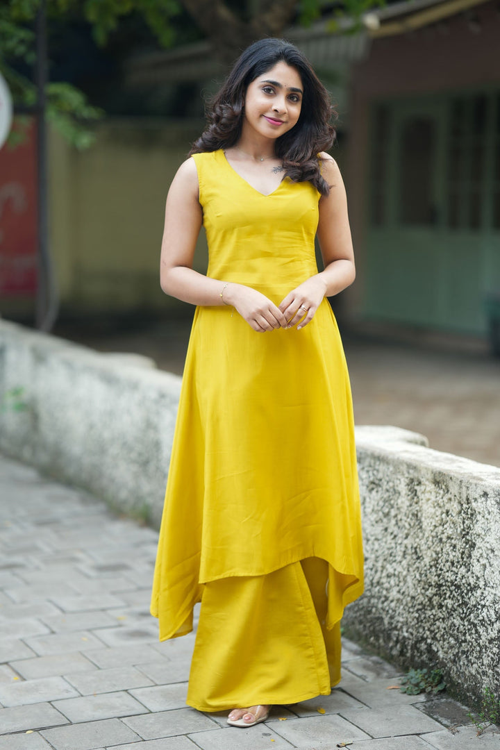 Nandhitha Yellow Kurta Set  | Made to Order | SHOBITAM