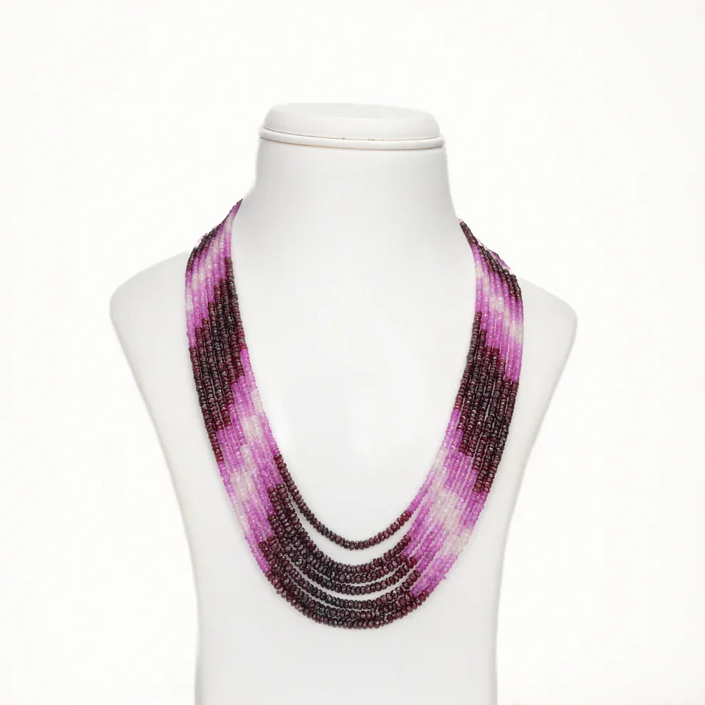 7 Strand Natural Ruby Shaded Mala