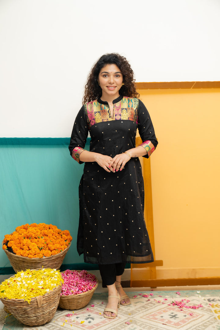 Shilpa Black Kurti  | Shobitam Custom Gowns | Made To Order No Bottom