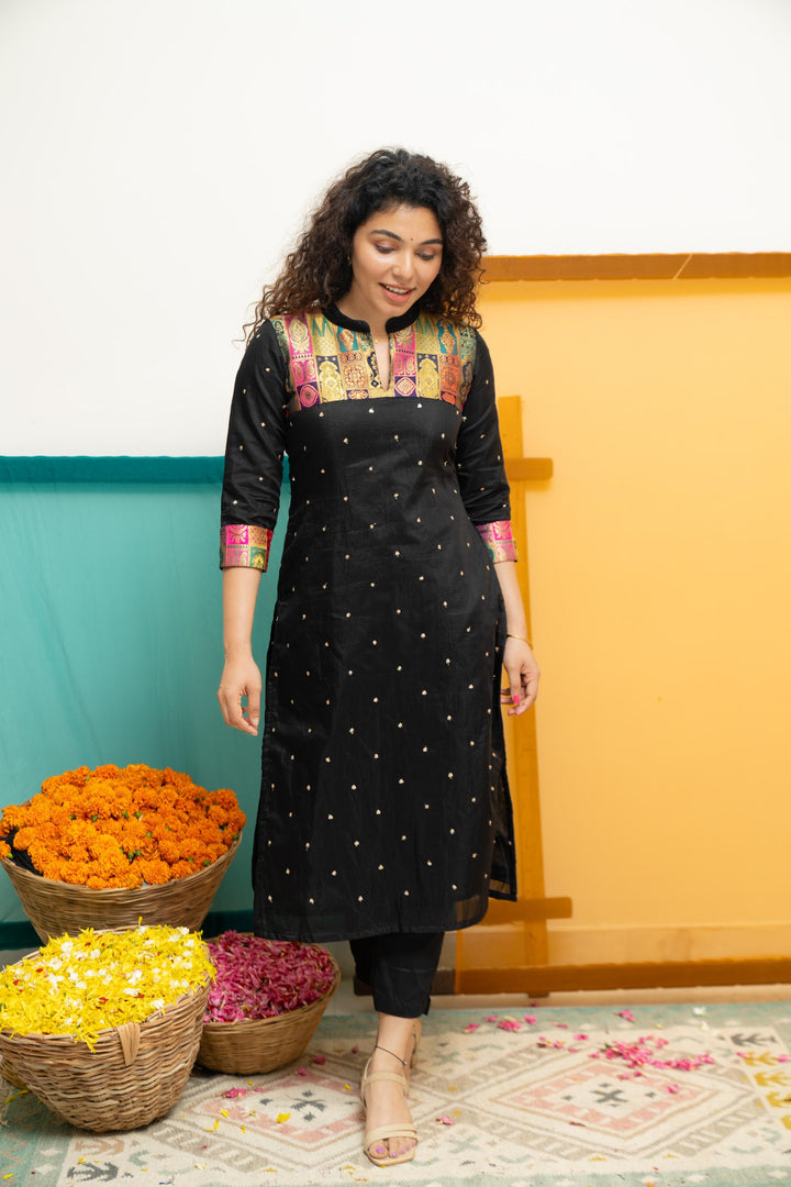 Shilpa Black Kurti  | Shobitam Custom Gowns | Made To Order No Bottom