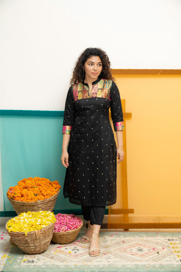 Shilpa Black Kurti  | Shobitam Custom Gowns | Made To Order No Bottom