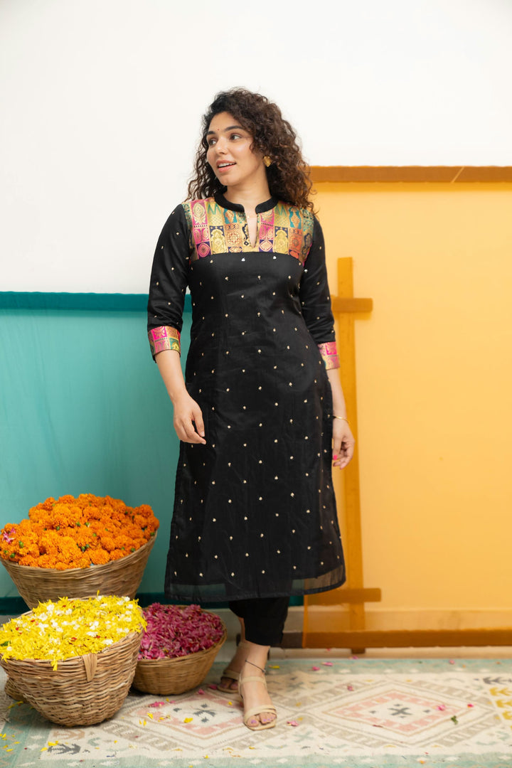 Shilpa Black Kurti  | Shobitam Custom Gowns | Made To Order No Bottom