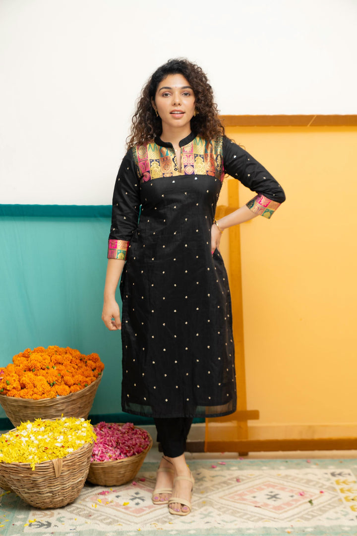 Shilpa Black Kurti  | Shobitam Custom Gowns | Made To Order No Bottom