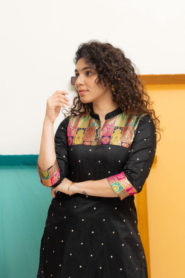 Shilpa Black Kurti  | Shobitam Custom Gowns | Made To Order No Bottom