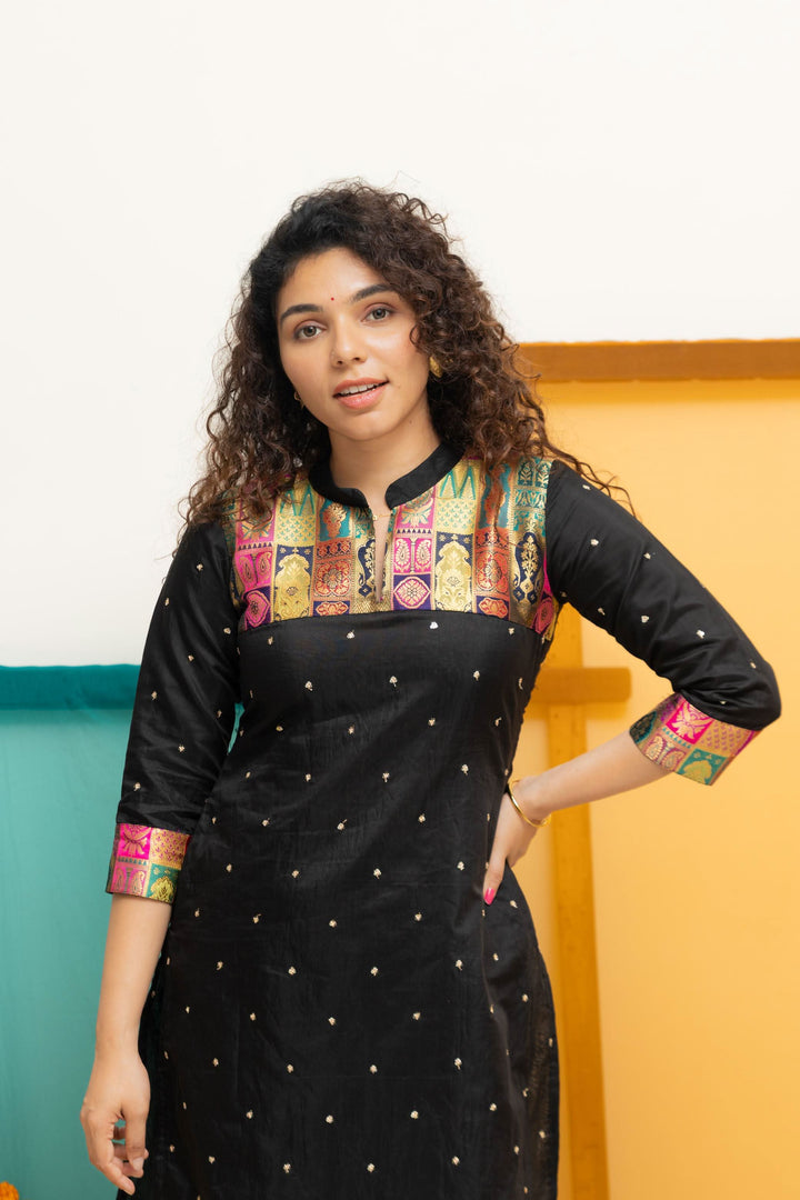 Shilpa Black Kurti  | Shobitam Custom Gowns | Made To Order No Bottom