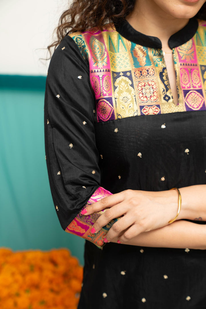 Shilpa Black Kurti  | Shobitam Custom Gowns | Made To Order No Bottom